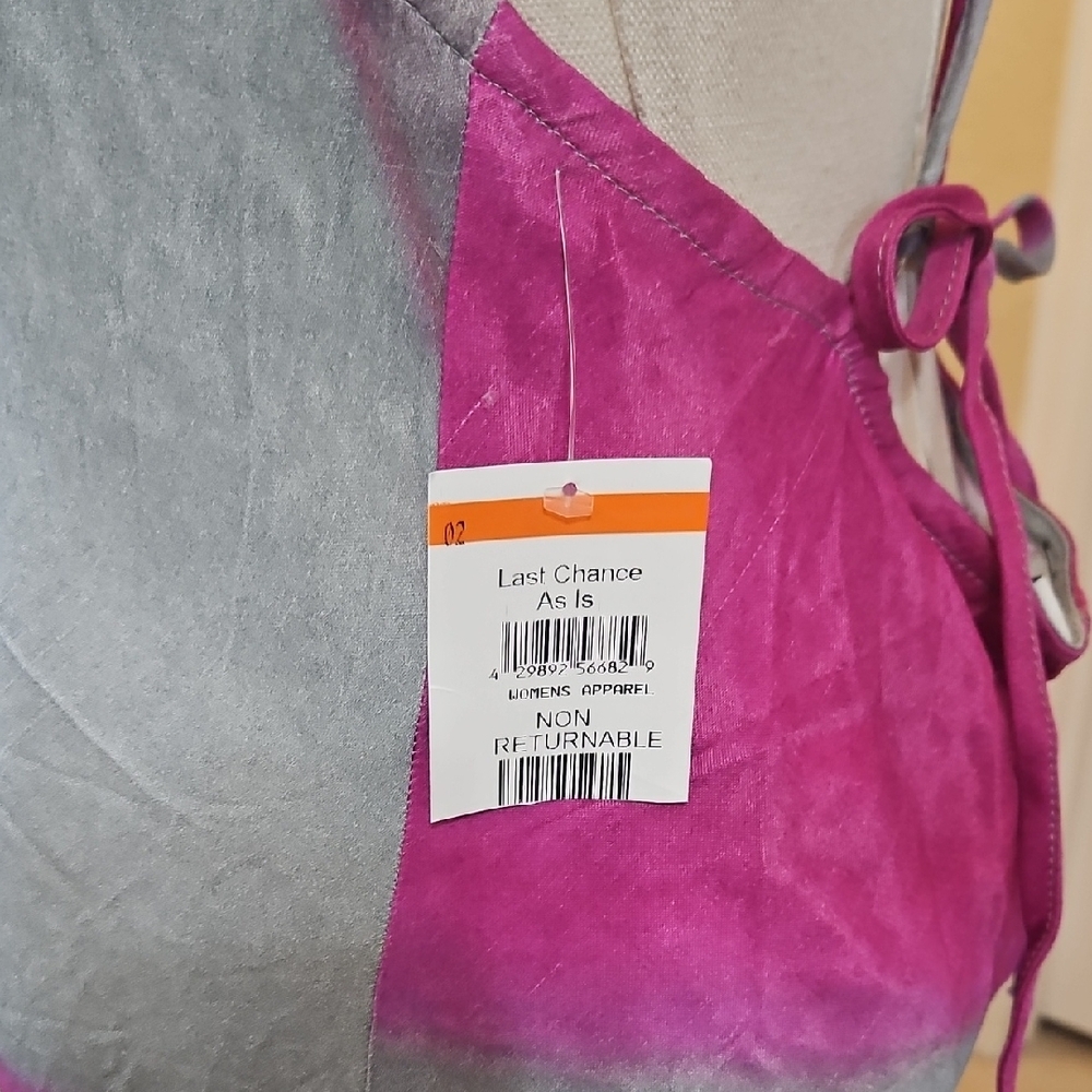 Topshop Vibrant Pink and Gray Cowl Neck Satin Maxi Dress Size 6 - Picture 8 of 11